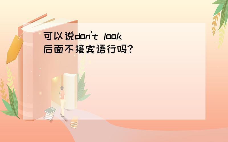 可以说don't look 后面不接宾语行吗?