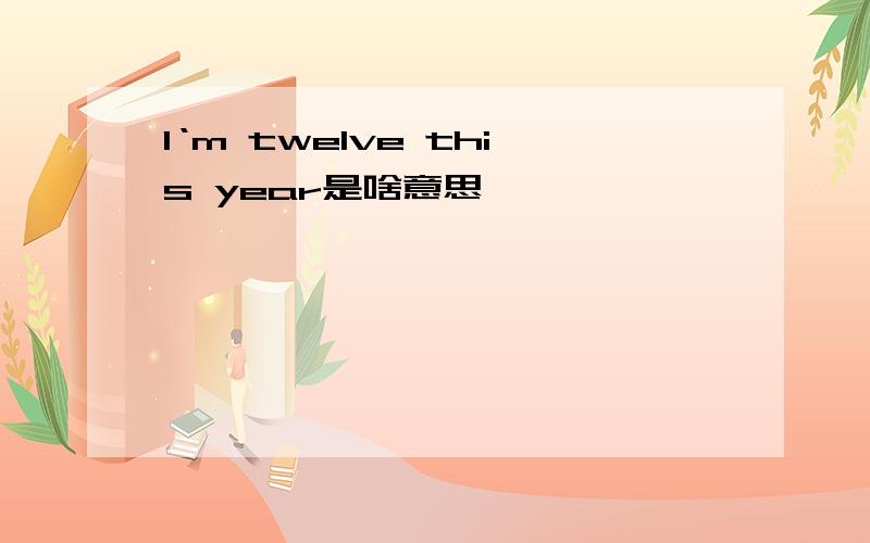 I‘m twelve this year是啥意思