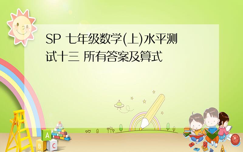 SP 七年级数学(上)水平测试十三 所有答案及算式