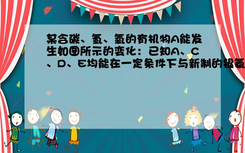 某含碳、氢、氧的有机物A能发生如图所示的变化：已知A、C、D、E均能在一定条件下与新制的银氨溶液反应产生银镜现象,则A的同分异构体是（        ）（提示：RCHO遇到银氨溶液会产生银镜现