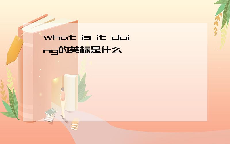 what is it doing的英标是什么