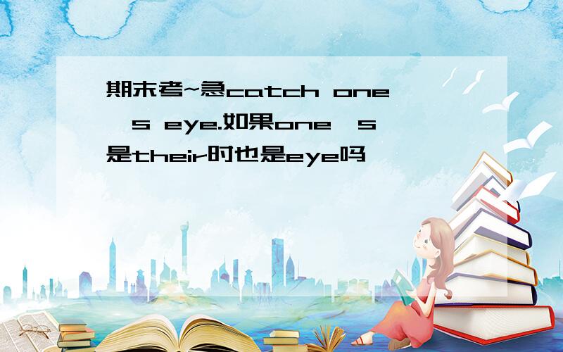 期末考~急catch one's eye.如果one's是their时也是eye吗