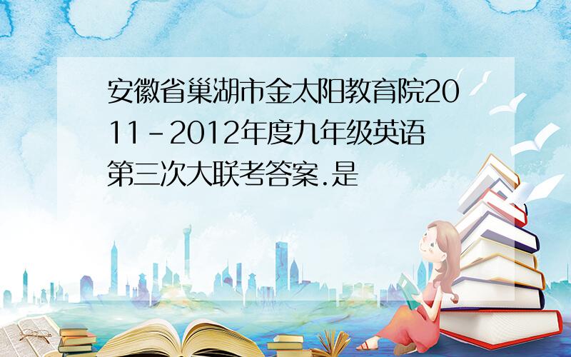 安徽省巢湖市金太阳教育院2011-2012年度九年级英语第三次大联考答案.是