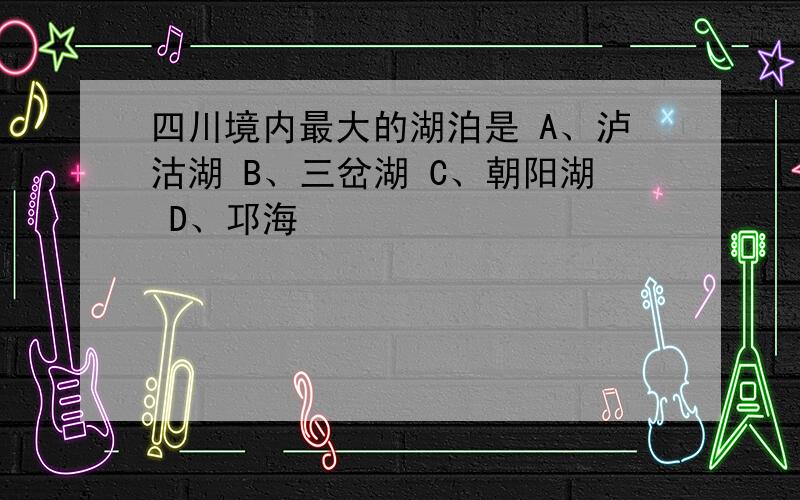 四川境内最大的湖泊是 A、泸沽湖 B、三岔湖 C、朝阳湖 D、邛海