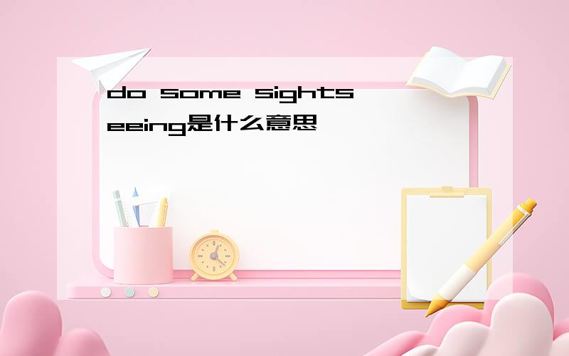 do some sightseeing是什么意思