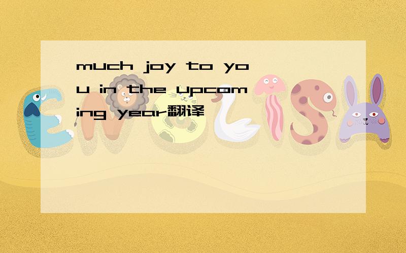 much joy to you in the upcoming year翻译