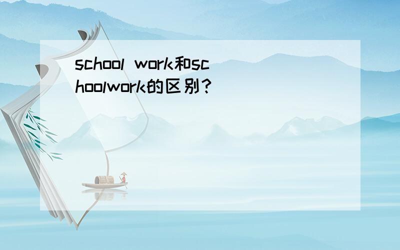 school work和schoolwork的区别?