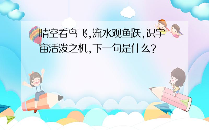 晴空看鸟飞,流水观鱼跃,识宇宙活泼之机,下一句是什么?