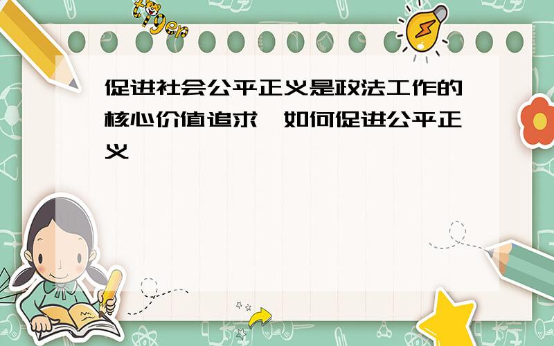 促进社会公平正义是政法工作的核心价值追求,如何促进公平正义