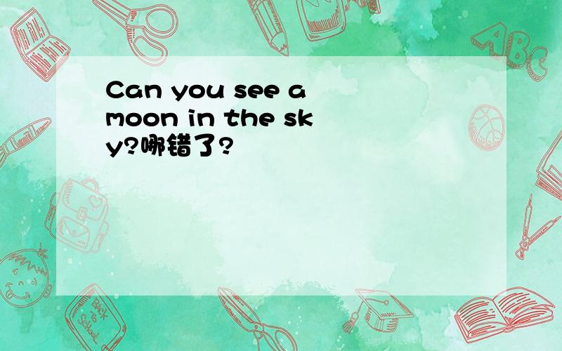 Can you see a moon in the sky?哪错了?