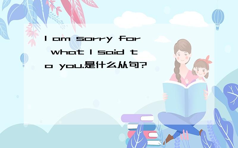 I am sorry for what I said to you.是什么从句?