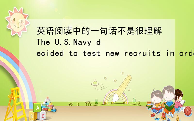 英语阅读中的一句话不是很理解The U.S.Navy decided to test new recruits in order to find which of them were suitable for college education before beginning military service.这里的were suitable for college education 适合大学教育