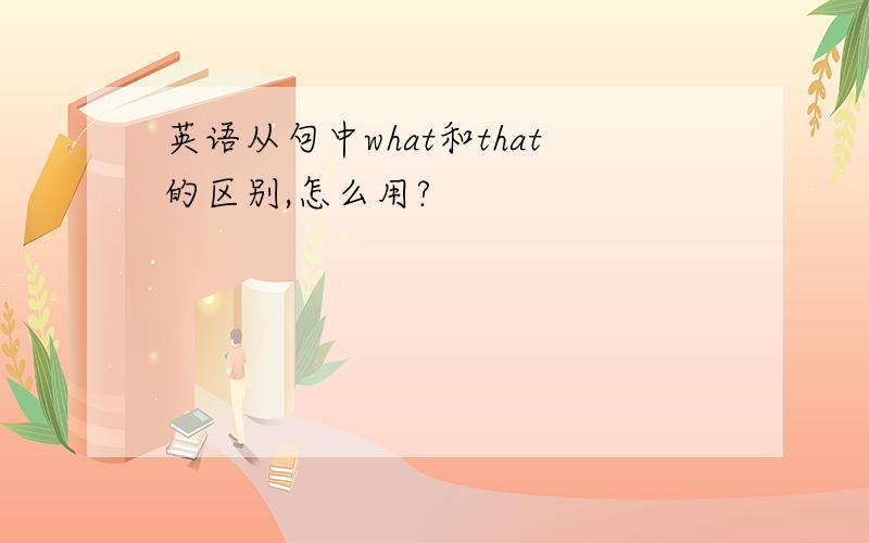 英语从句中what和that的区别,怎么用?