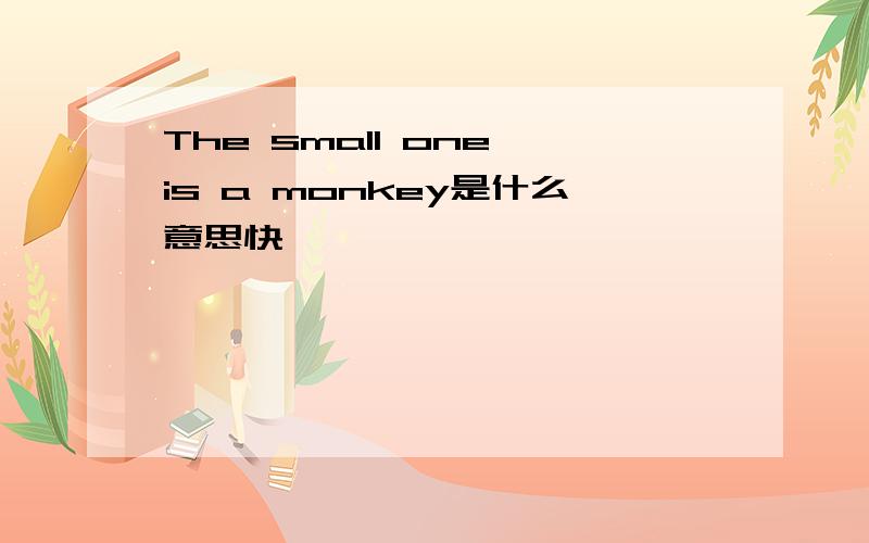 The small one is a monkey是什么意思快