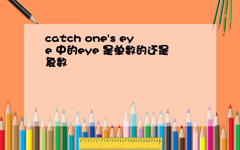 catch one's eye 中的eye 是单数的还是复数