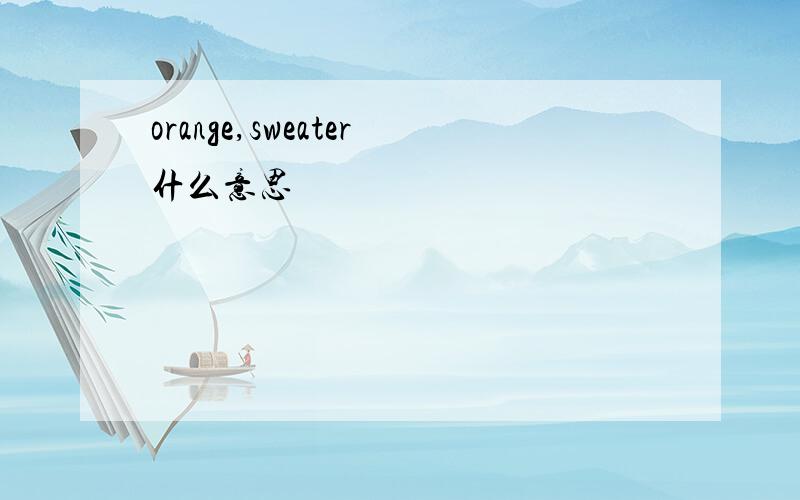 orange,sweater什么意思