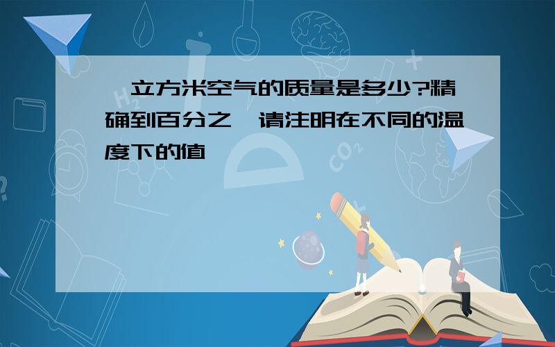 一立方米空气的质量是多少?精确到百分之一请注明在不同的温度下的值