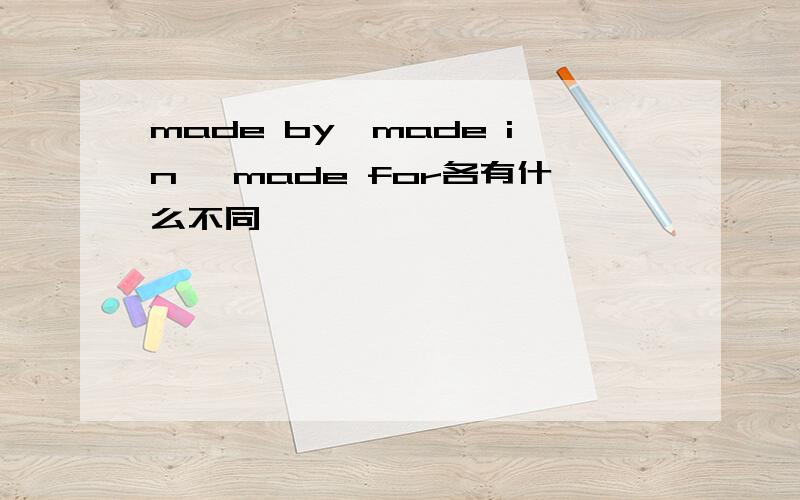 made by,made in ,made for各有什么不同