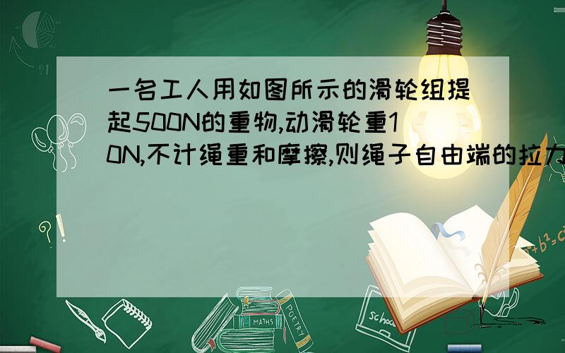 一名工人用如图所示的滑轮组提起500N的重物,动滑轮重10N,不计绳重和摩擦,则绳子自由端的拉力为_____N,绳子自由端移动的距离为6m,则重物上升了___