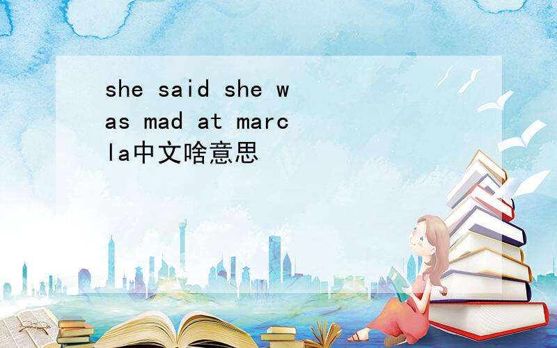 she said she was mad at marcla中文啥意思