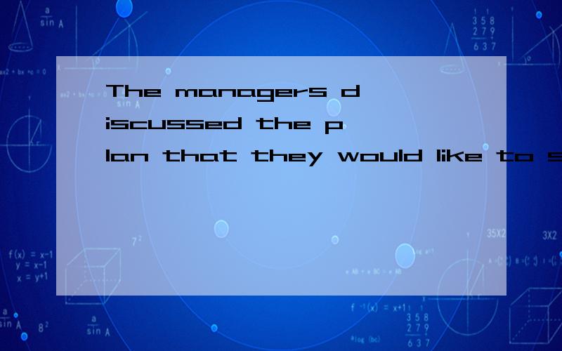 The managers discussed the plan that they would like to see ___ the next year.A.carry out B.carrying outC.carried outD.to carry outwhy