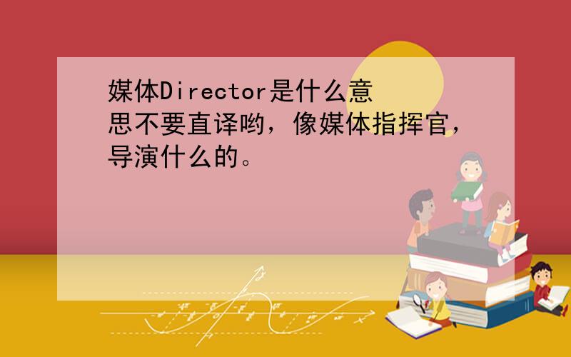 媒体Director是什么意思不要直译哟，像媒体指挥官，导演什么的。