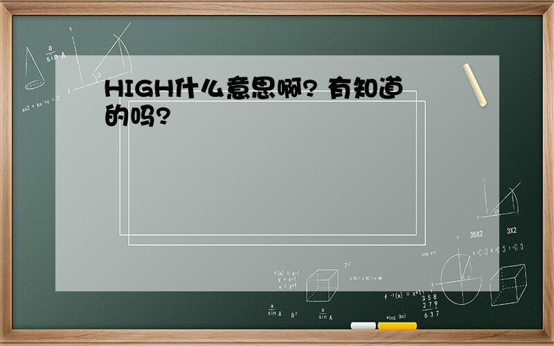 HIGH什么意思啊? 有知道的吗?