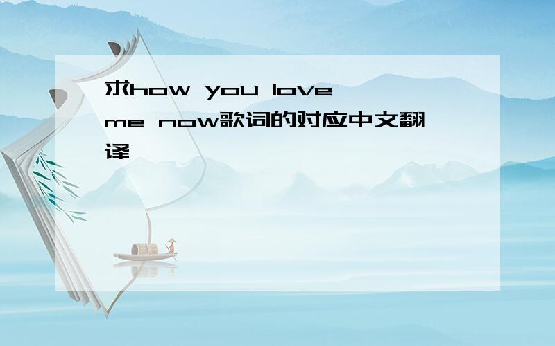 求how you love me now歌词的对应中文翻译