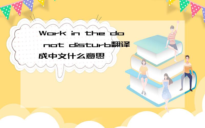 Work in the do not disturb翻译成中文什么意思