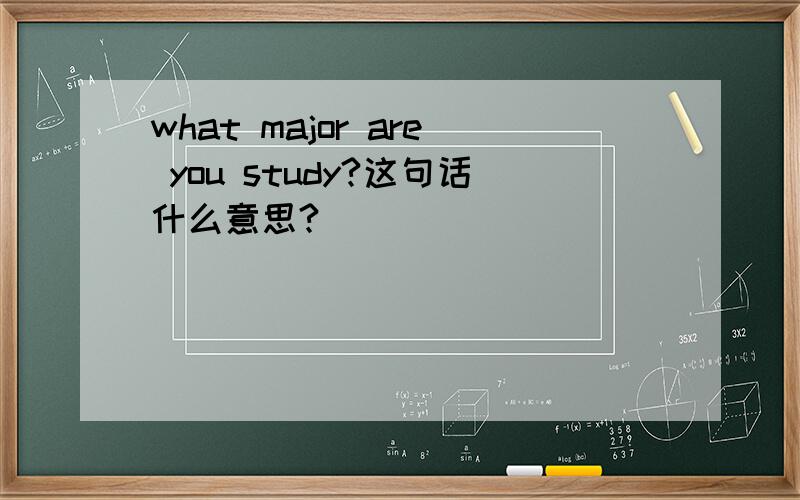 what major are you study?这句话什么意思?