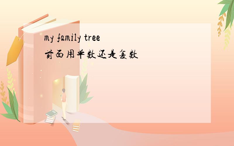 my family tree前面用单数还是复数