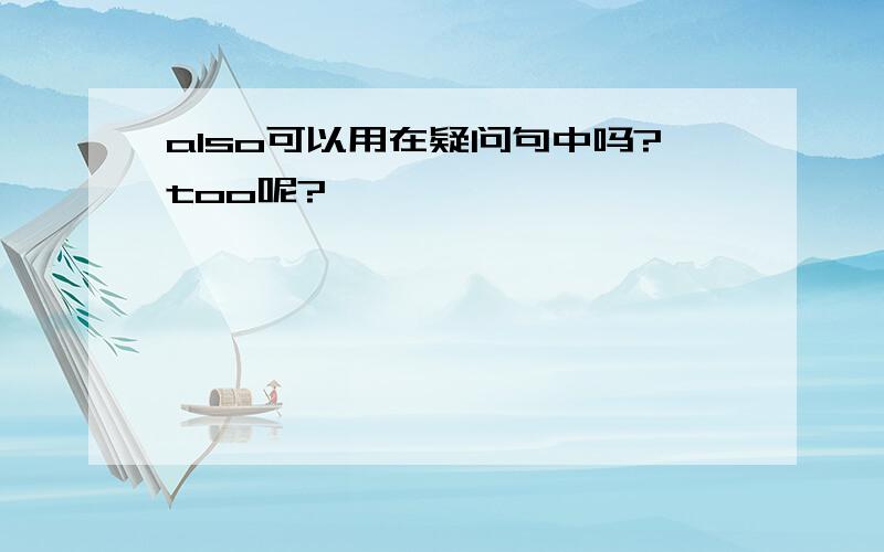 also可以用在疑问句中吗?too呢?