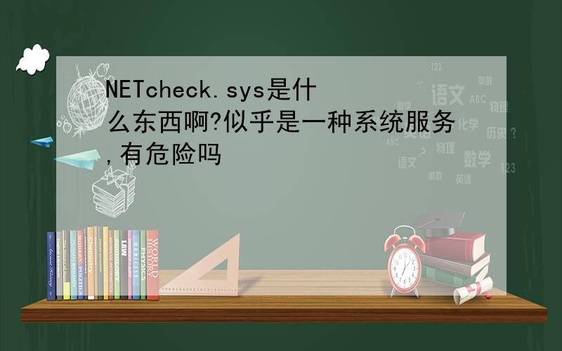 NETcheck.sys是什么东西啊?似乎是一种系统服务,有危险吗