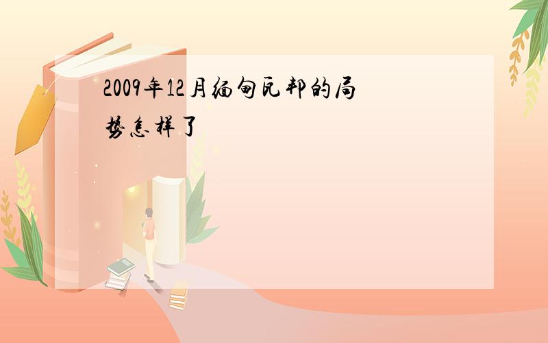 2009年12月缅甸瓦邦的局势怎样了