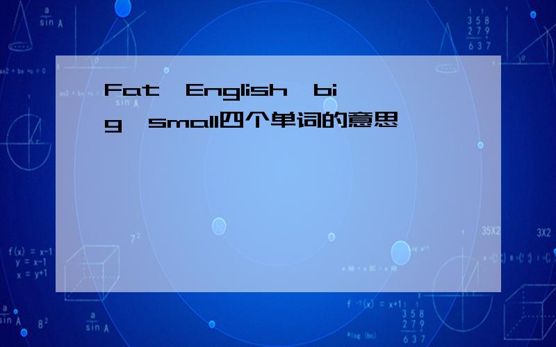 Fat,English,big,small四个单词的意思