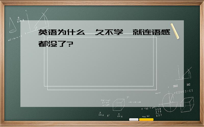 英语为什么一久不学,就连语感都没了?