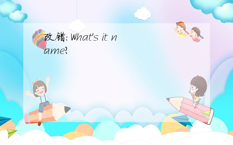 改错:What's it name?