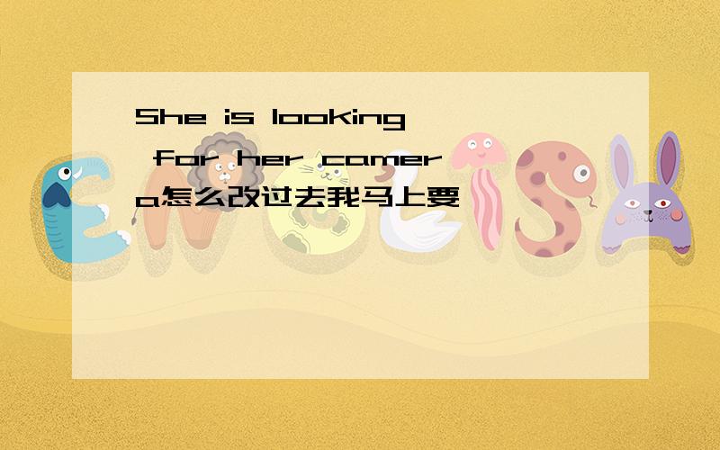 She is looking for her camera怎么改过去我马上要