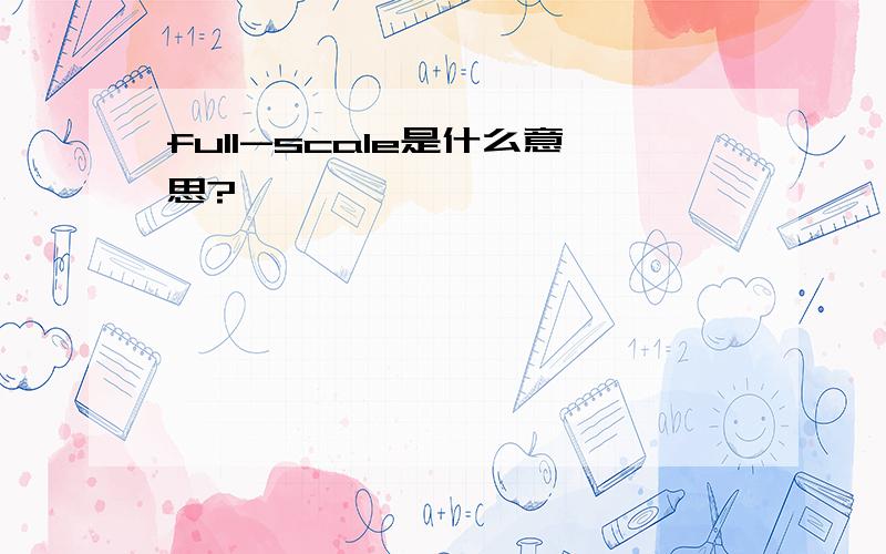 full-scale是什么意思?