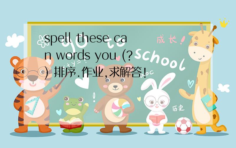 spell these can words you (?) 排序.作业,求解答!