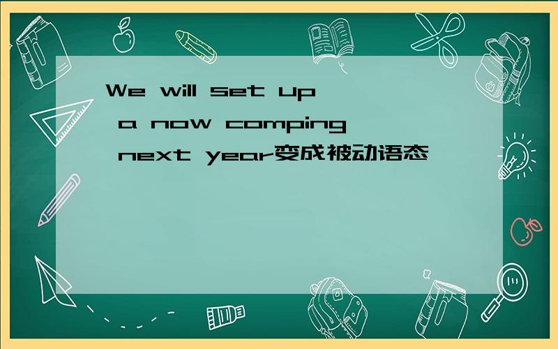 We will set up a now comping next year变成被动语态