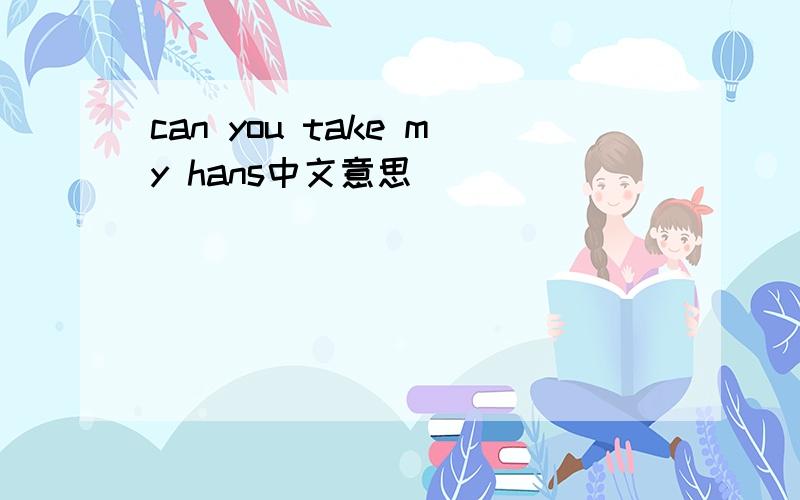 can you take my hans中文意思