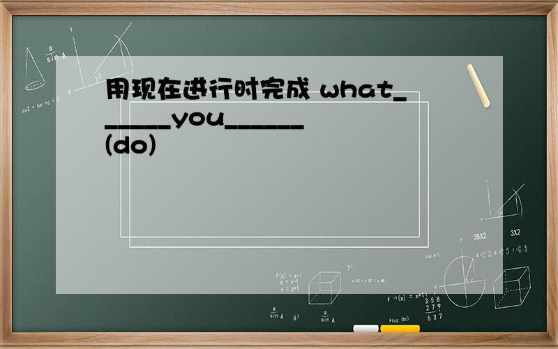 用现在进行时完成 what______you______(do)