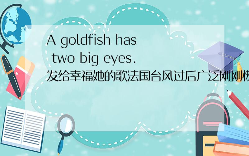 A goldfish has two big eyes.发给幸福她的歌法国台风过后广泛刚刚恢复关怀飞关怀法国关怀他法国 法国个规划法规