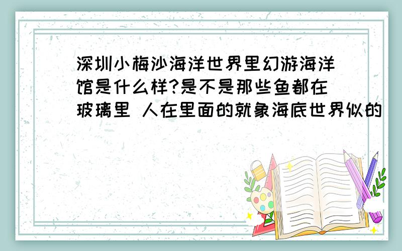 深圳小梅沙海洋世界里幻游海洋馆是什么样?是不是那些鱼都在玻璃里 人在里面的就象海底世界似的