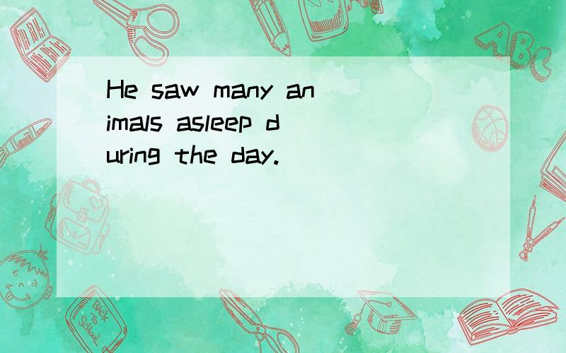 He saw many animals asleep during the day.