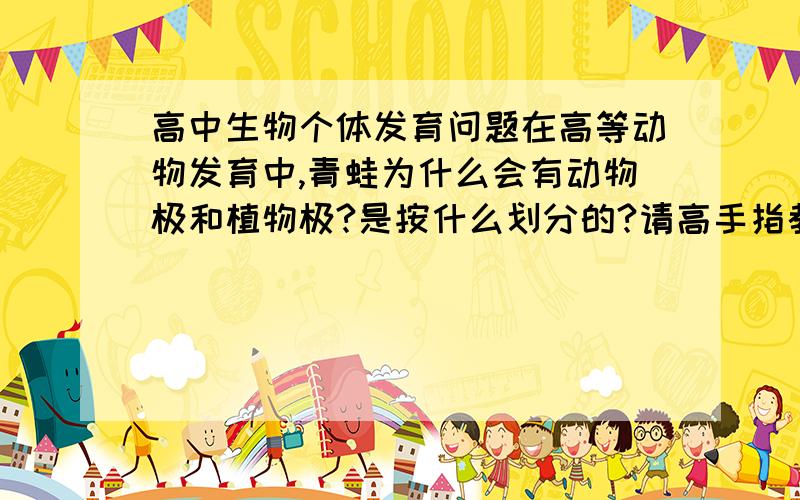 高中生物个体发育问题在高等动物发育中,青蛙为什么会有动物极和植物极?是按什么划分的?请高手指教,谢谢.