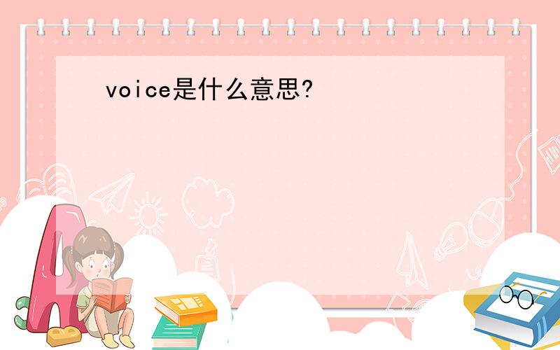 voice是什么意思?