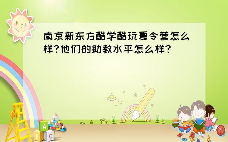 南京新东方酷学酷玩夏令营怎么样?他们的助教水平怎么样?