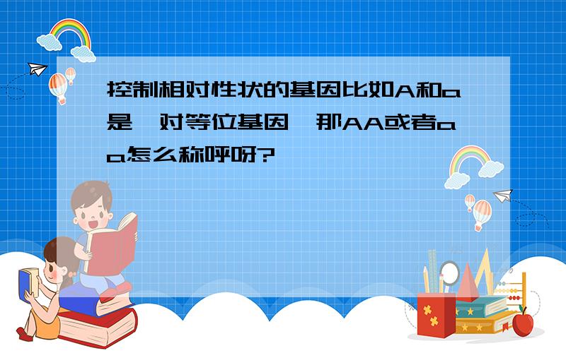 控制相对性状的基因比如A和a是一对等位基因,那AA或者aa怎么称呼呀?